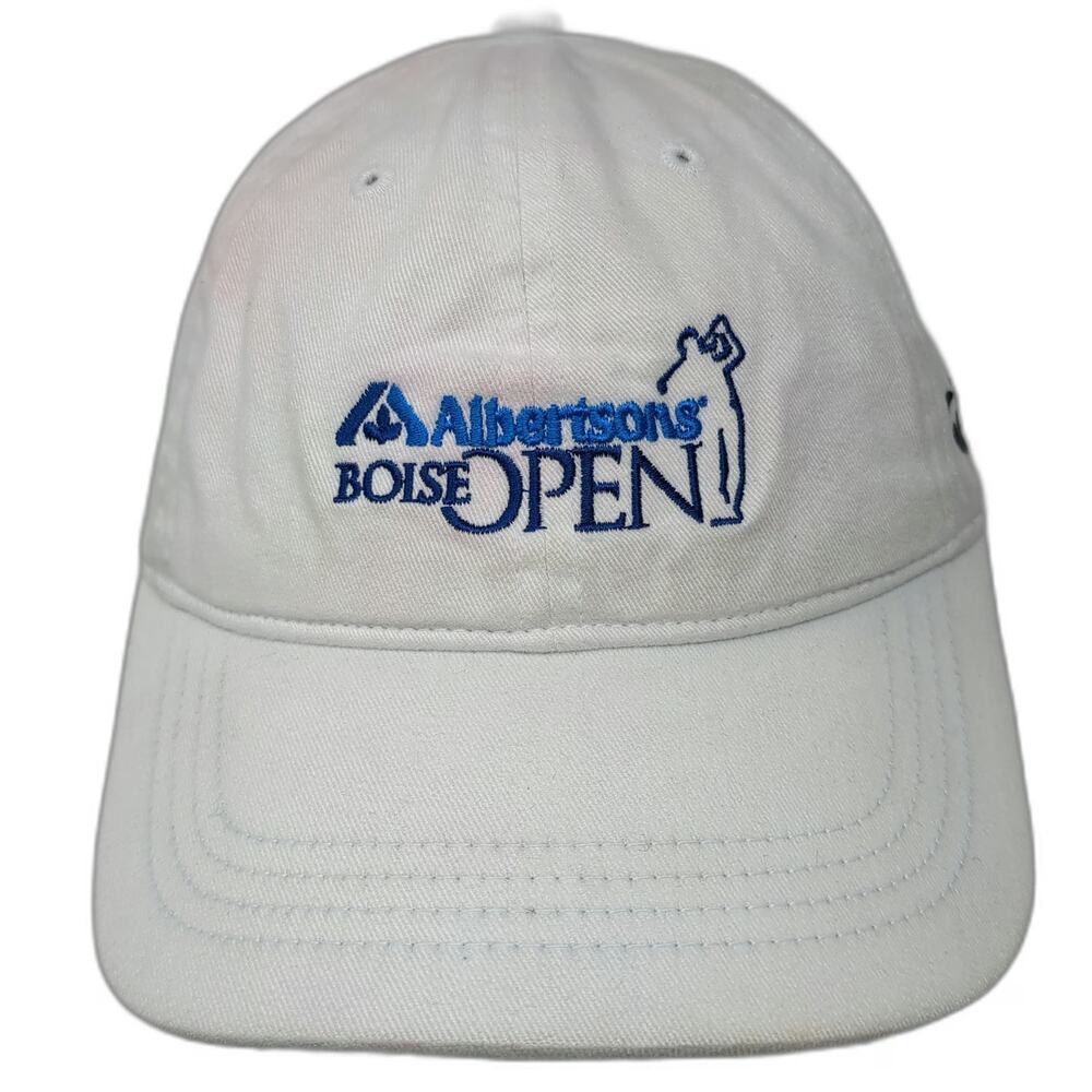 TaylorMade Baseball Cap White One Size Albertsons Boise Open Golf Strapback Hat